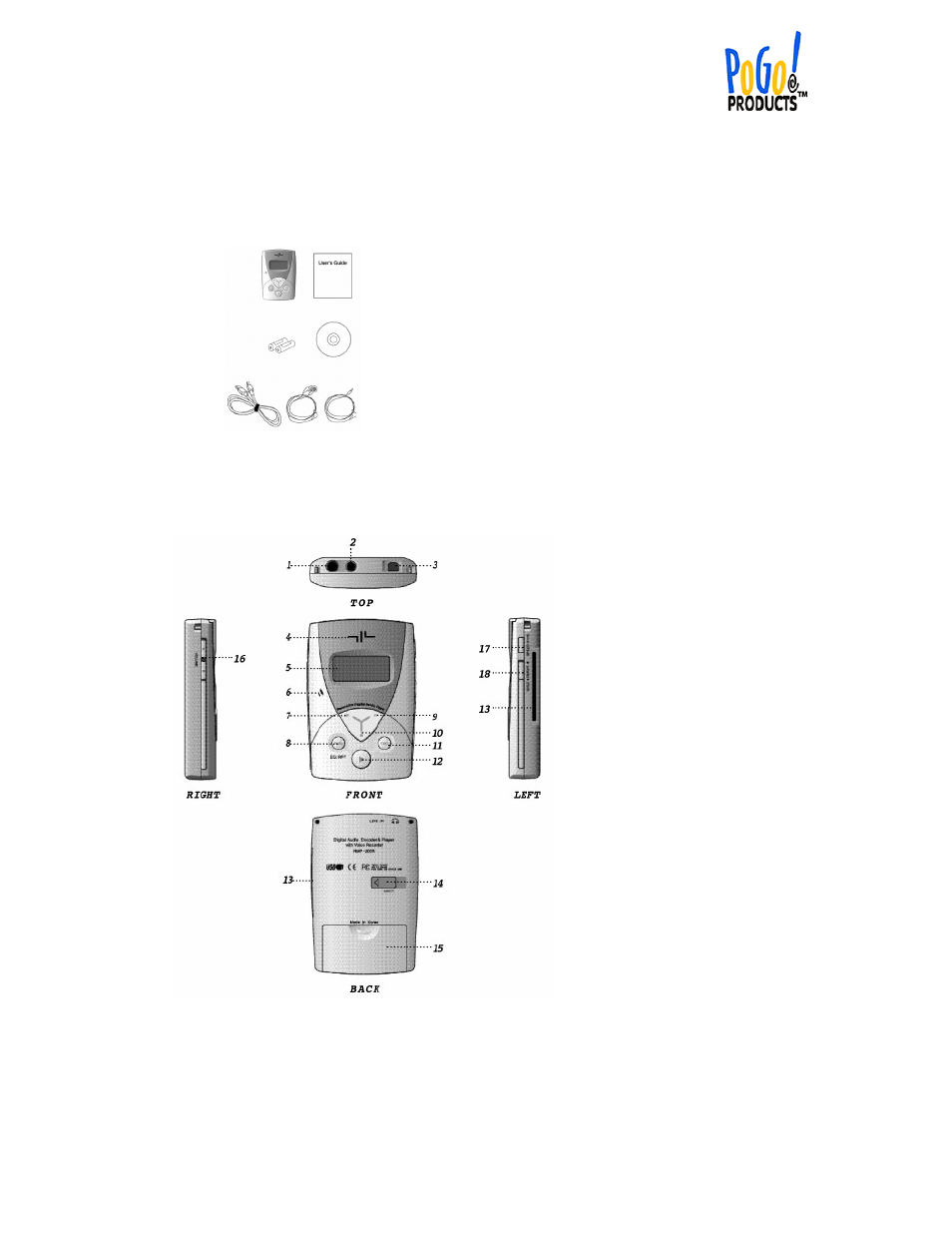 PoGo Products Recordable MP3 Player User Manual | Page 2 / 13