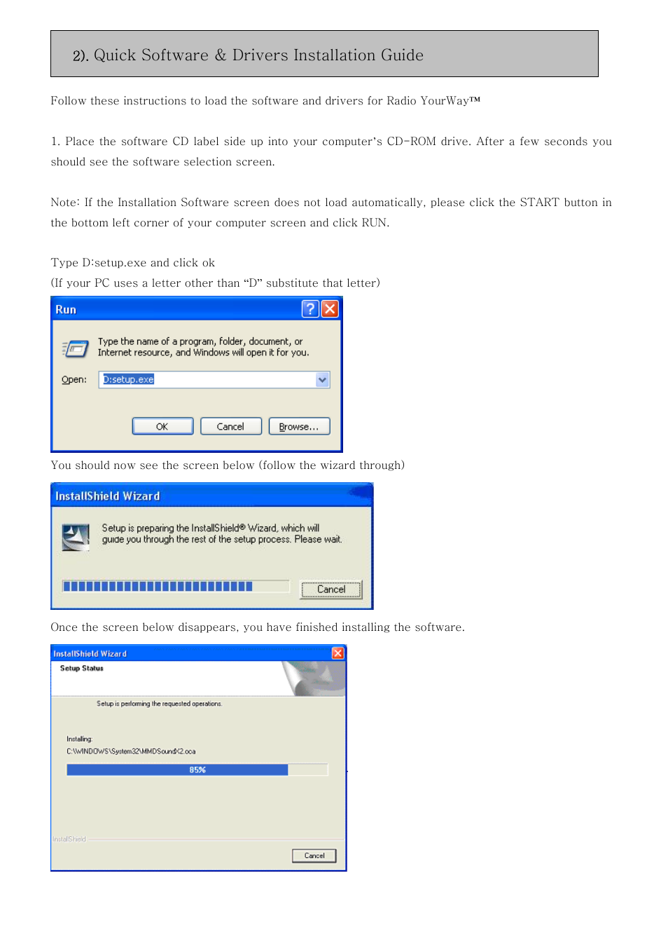 Quick software & drivers installation guide | PoGo Products Radio YourWay User Manual | Page 23 / 39