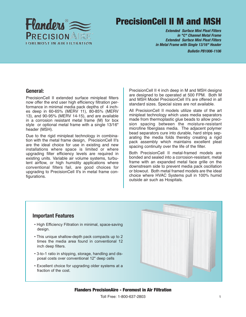 Precisionaire PrecisionCell II M User Manual | 4 pages