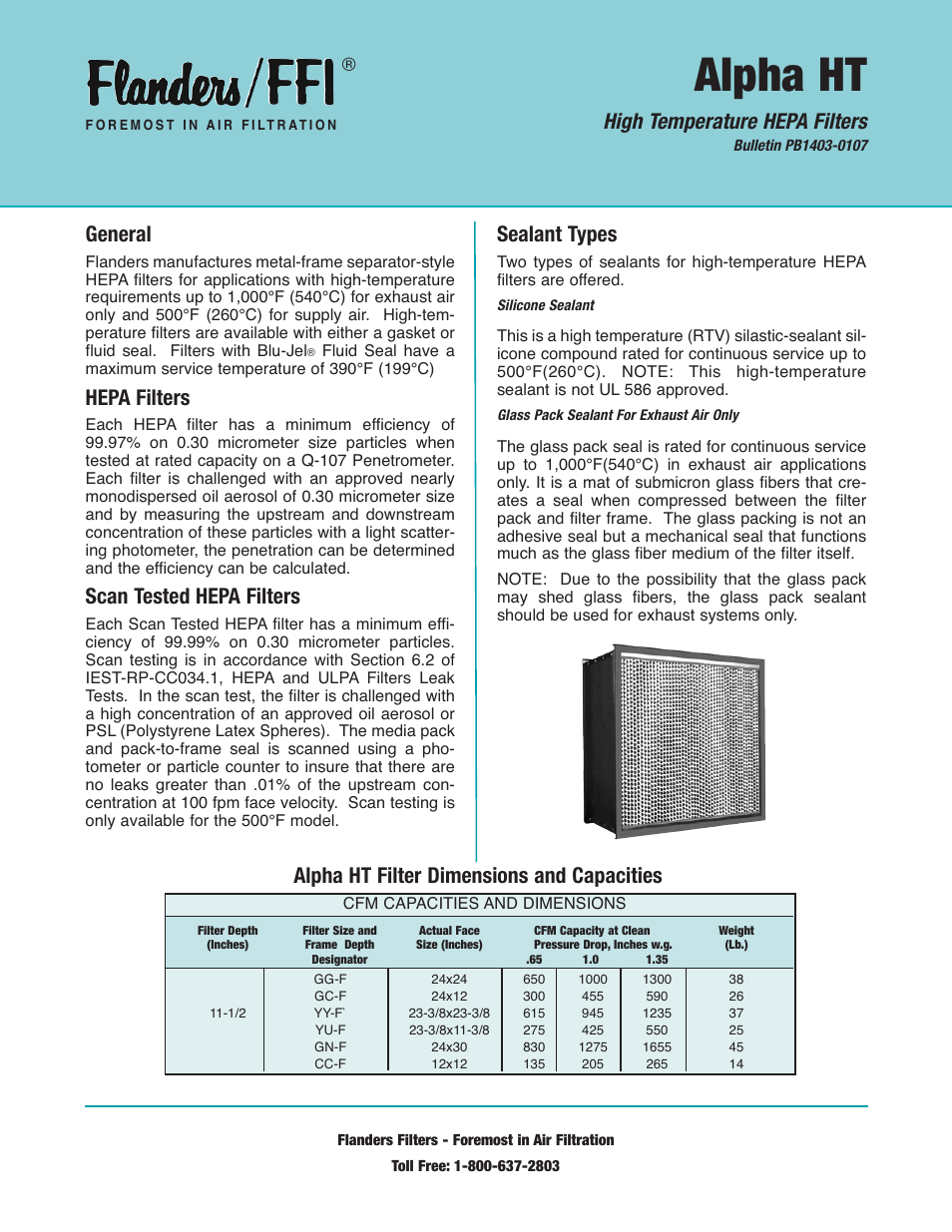 Precisionaire Alpha-HT PB1403 User Manual | 2 pages