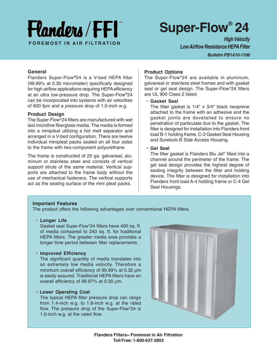 Precisionaire Super Flow PB1410 User Manual | 2 pages