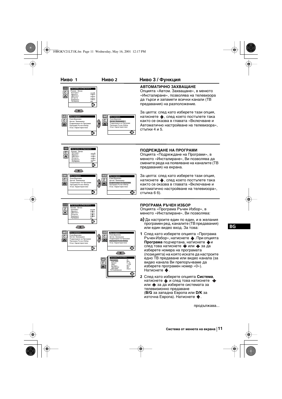 Ниво, Ниво 3 / функция | Sony KV-21LT1K User Manual | Page 83 / 128