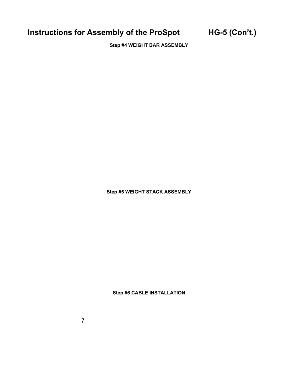 Step #4 weight bar assembly | ProSpot Fitness FUSION HG-5 User Manual | Page 6 / 29