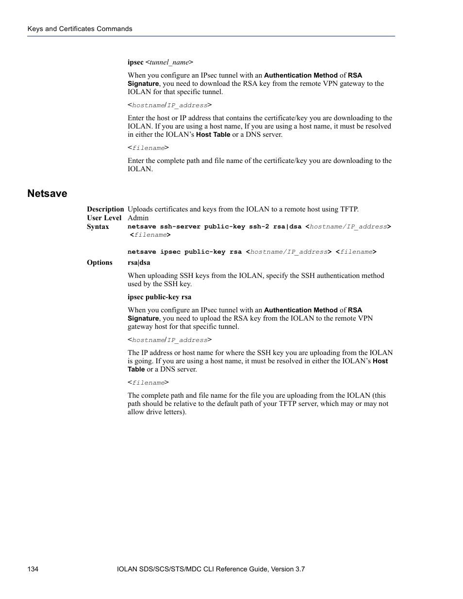 Netsave | Perle Systems IOLAN SDS User Manual | Page 134 / 162