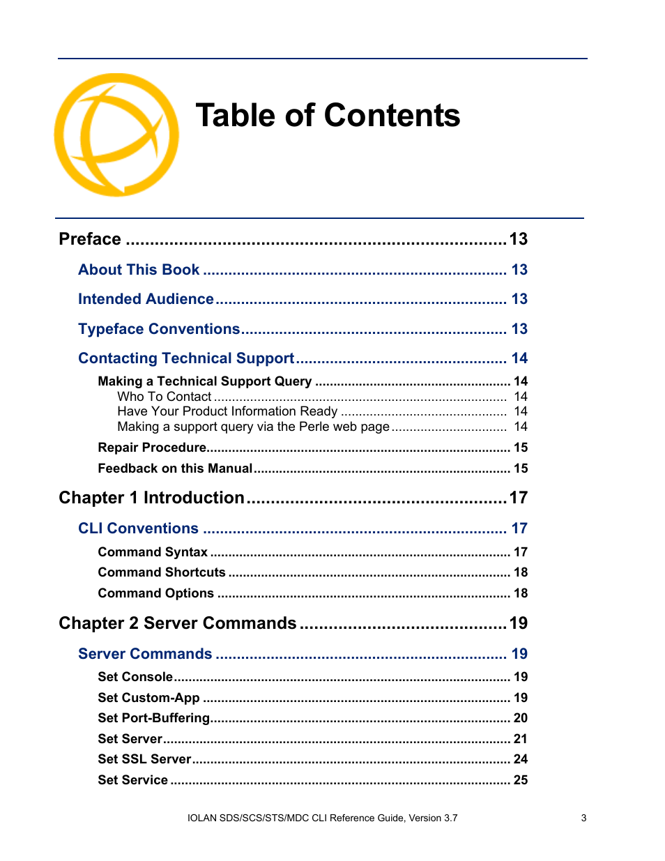 Perle Systems IOLAN SDS User Manual | Page 3 / 162