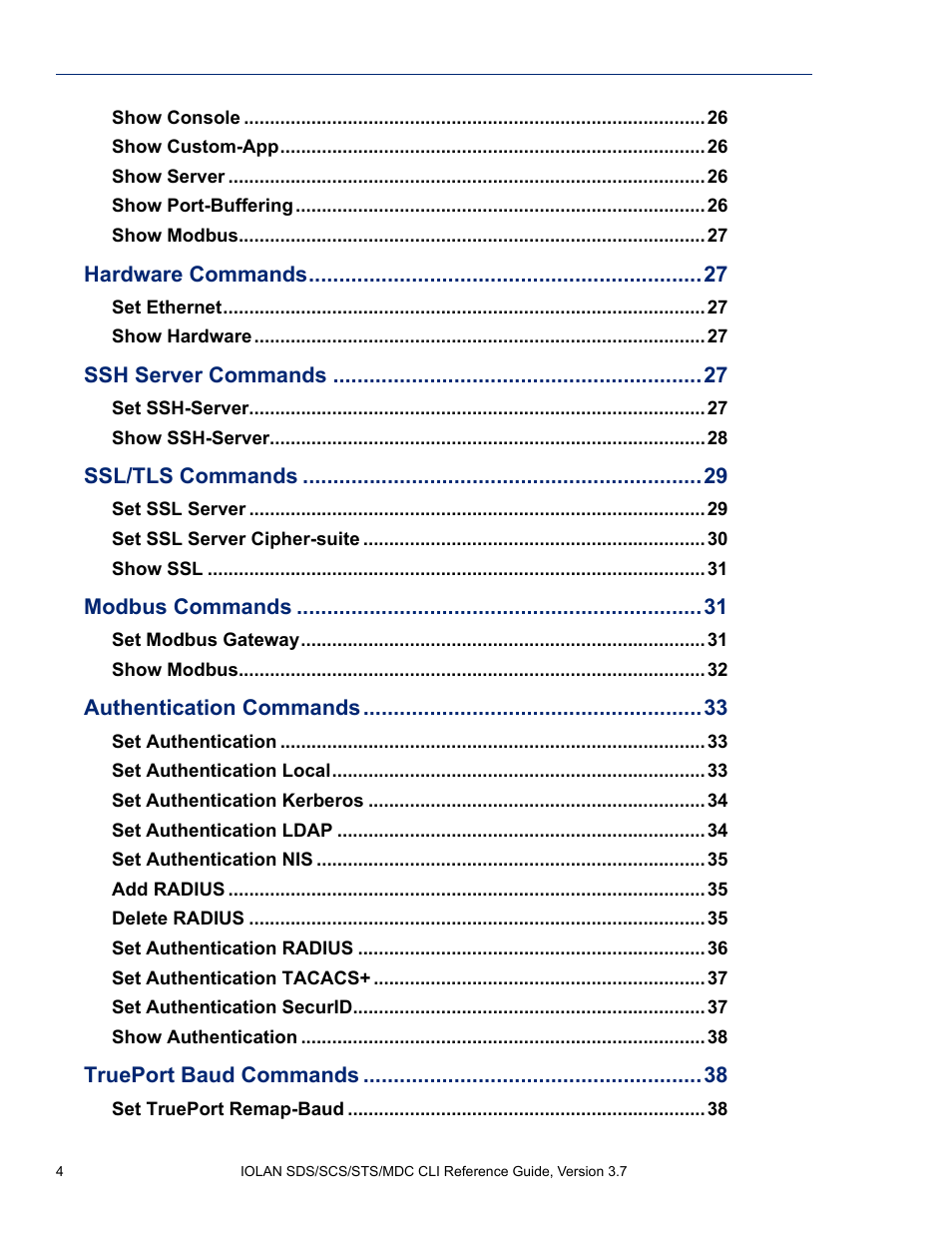 Perle Systems IOLAN SDS User Manual | Page 4 / 162