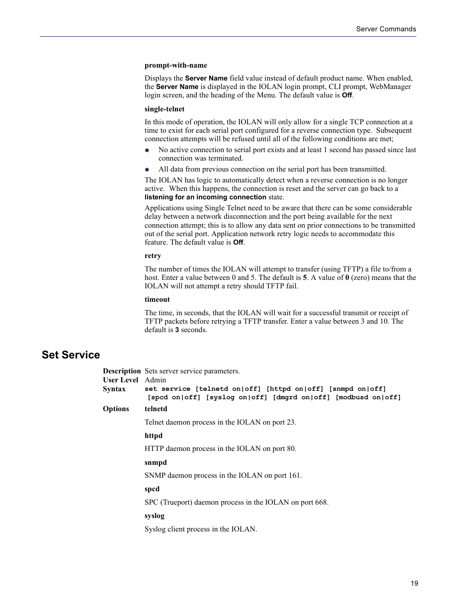 Set service | Perle Systems 5500208-41 User Manual | Page 19 / 93