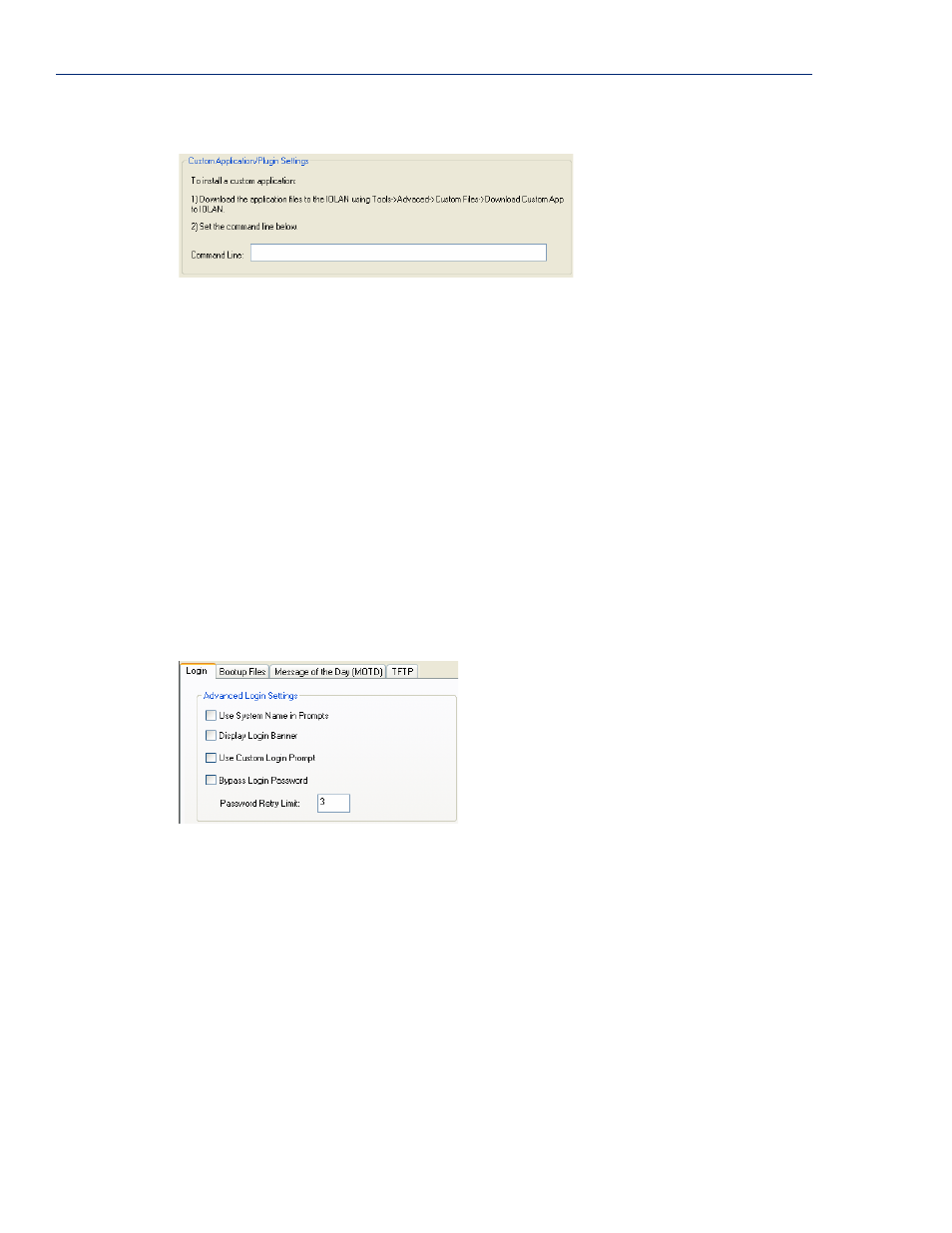Advanced, Field description, Overview login tab field descriptions | Perle Systems Perle IOLAN DS1 User Manual | Page 168 / 224