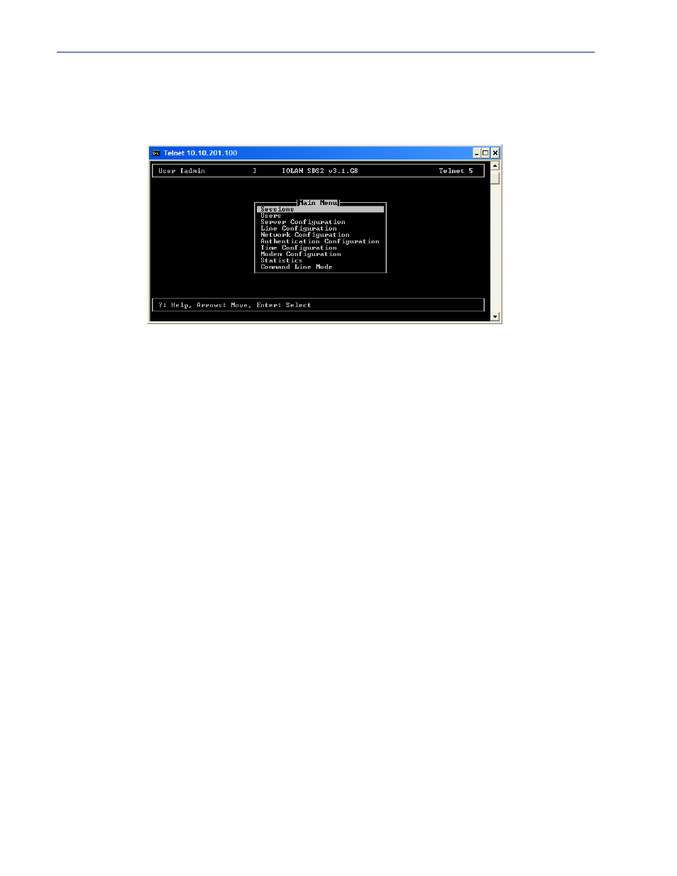 Using the menu | Perle Systems Perle IOLAN DS1 User Manual | Page 39 / 224