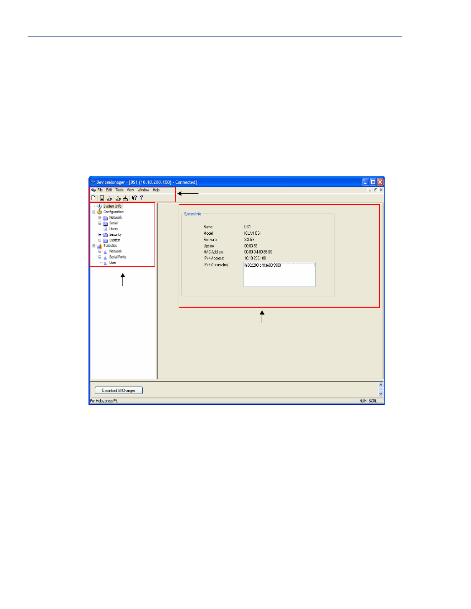 Navigating devicemanager/webmanager, Devicemanager | Perle Systems Perle IOLAN DS1 User Manual | Page 54 / 224