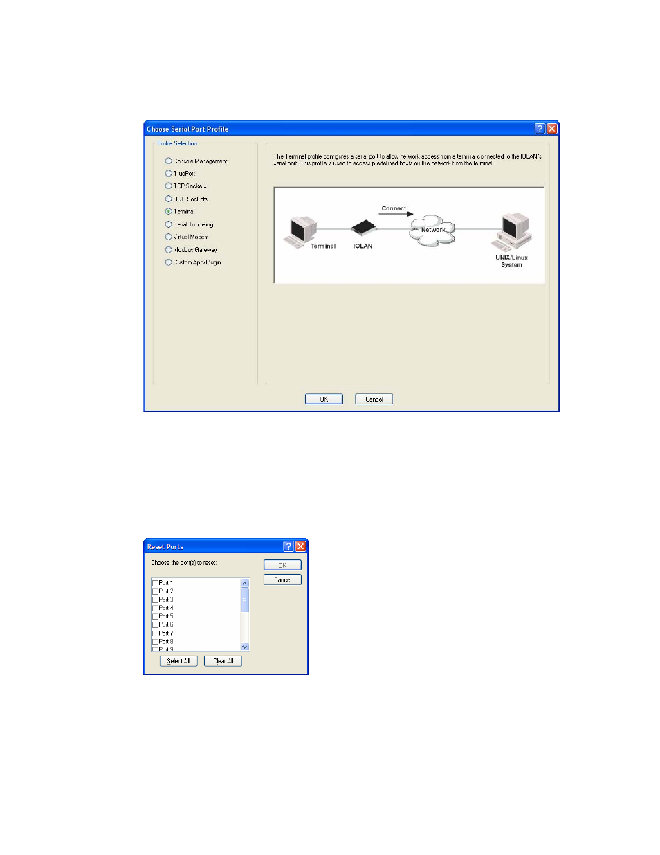 Resetting a serial port | Perle Systems Perle IOLAN DS1 User Manual | Page 69 / 224