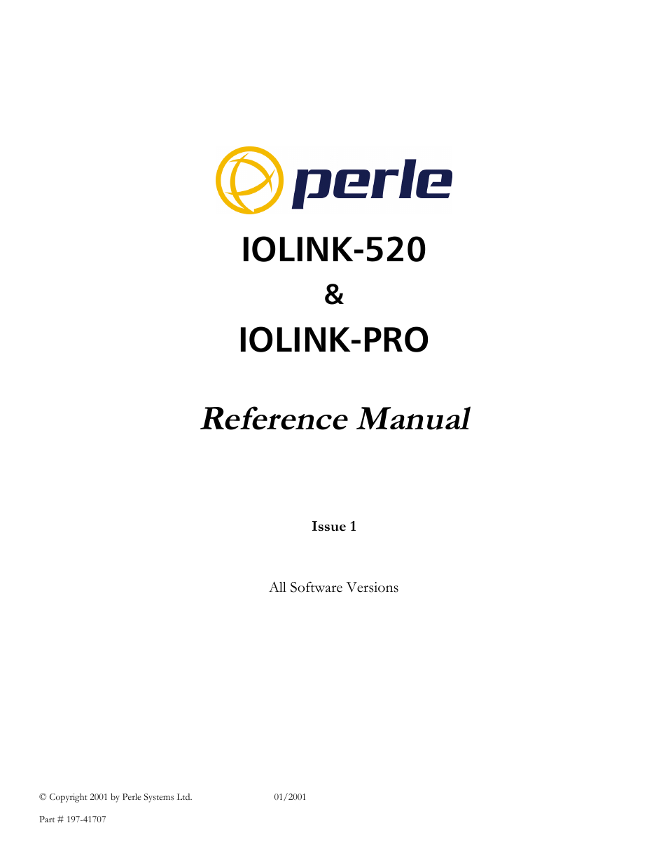 Perle Systems IOLINK-PRO IOLINK-520 User Manual | 80 pages