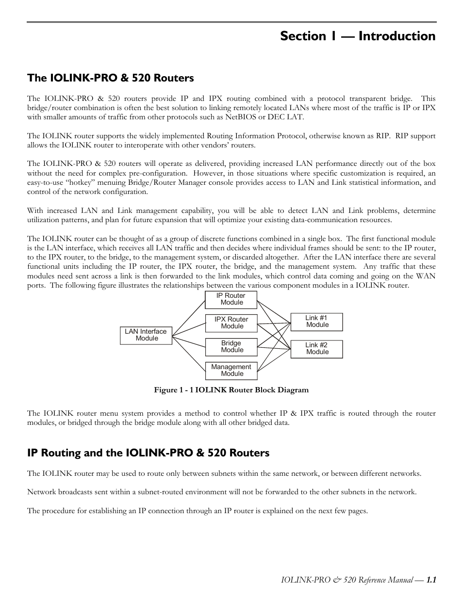Introduction, The iolink-pro & 520 routers, Ip routing and the iolink-pro & 520 routers | Perle Systems IOLINK-PRO IOLINK-520 User Manual | Page 2 / 80