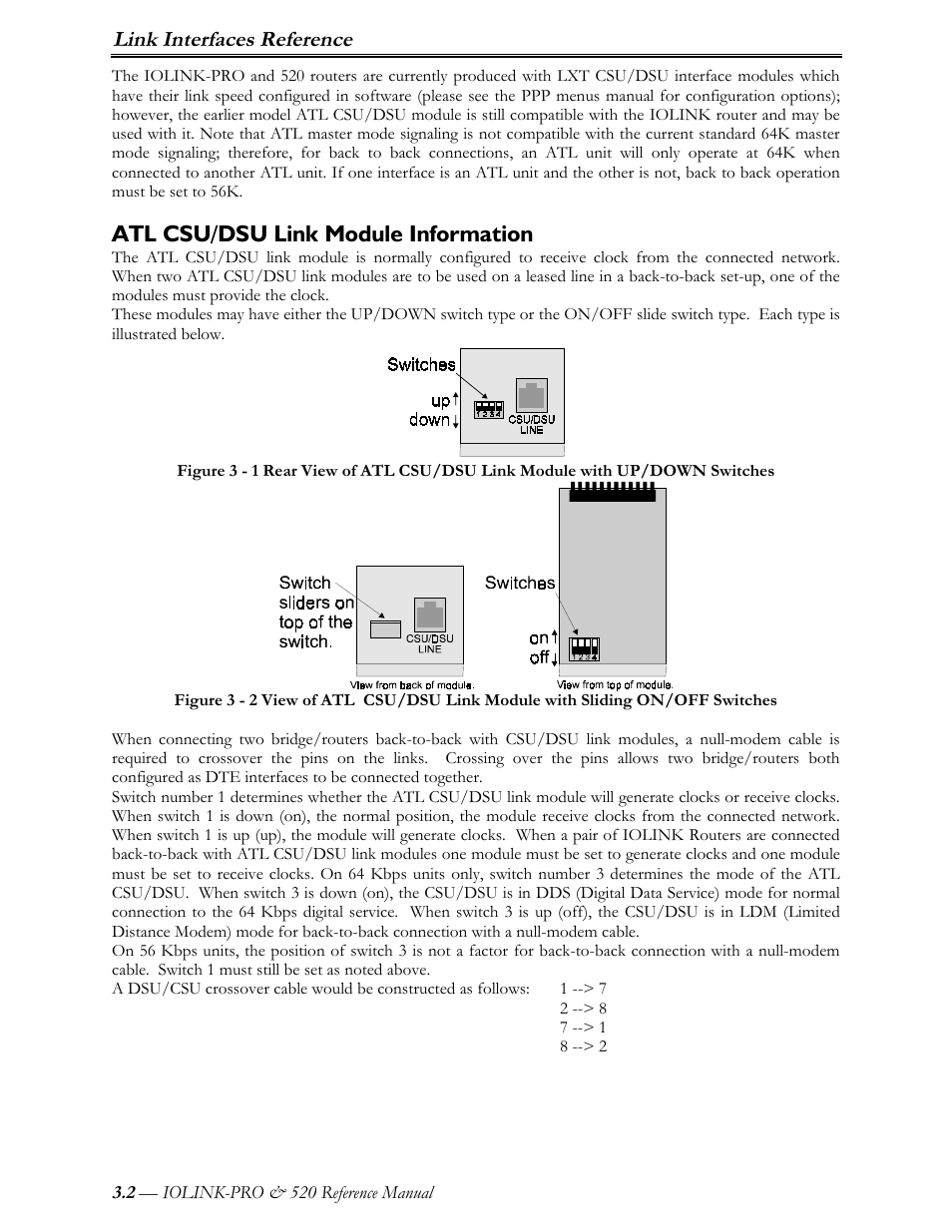 Atl csu/dsu link module information, Link interfaces reference | Perle Systems IOLINK-PRO IOLINK-520 User Manual | Page 31 / 80