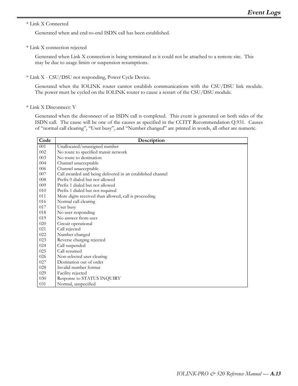 Event logs | Perle Systems IOLINK-PRO IOLINK-520 User Manual | Page 56 / 80