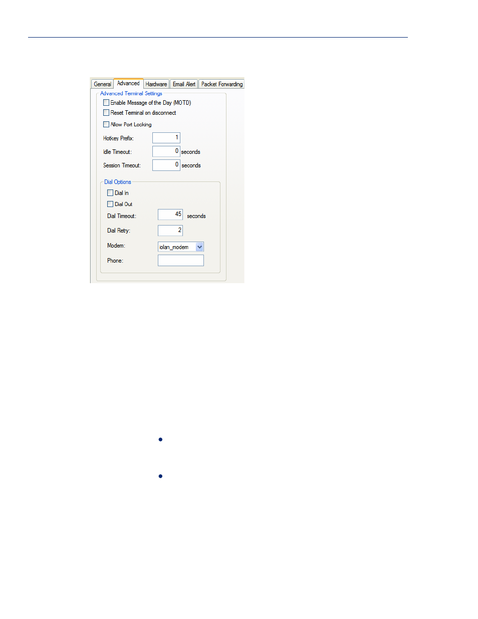 Advanced tab field descriptions | Perle Systems 5500161-40 User Manual | Page 148 / 424