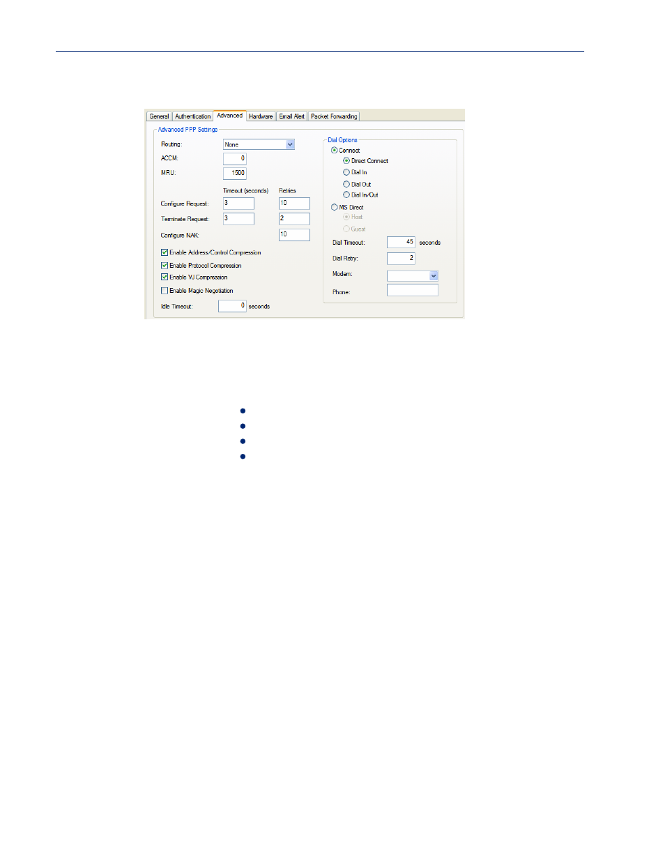 Advanced tab field descriptions | Perle Systems 5500161-40 User Manual | Page 187 / 424