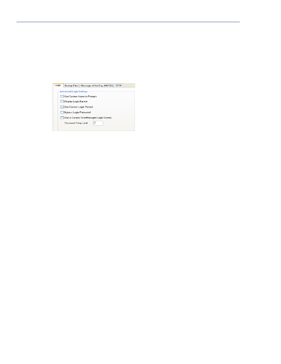 Advanced, Overview login tab field descriptions | Perle Systems 5500161-40 User Manual | Page 308 / 424