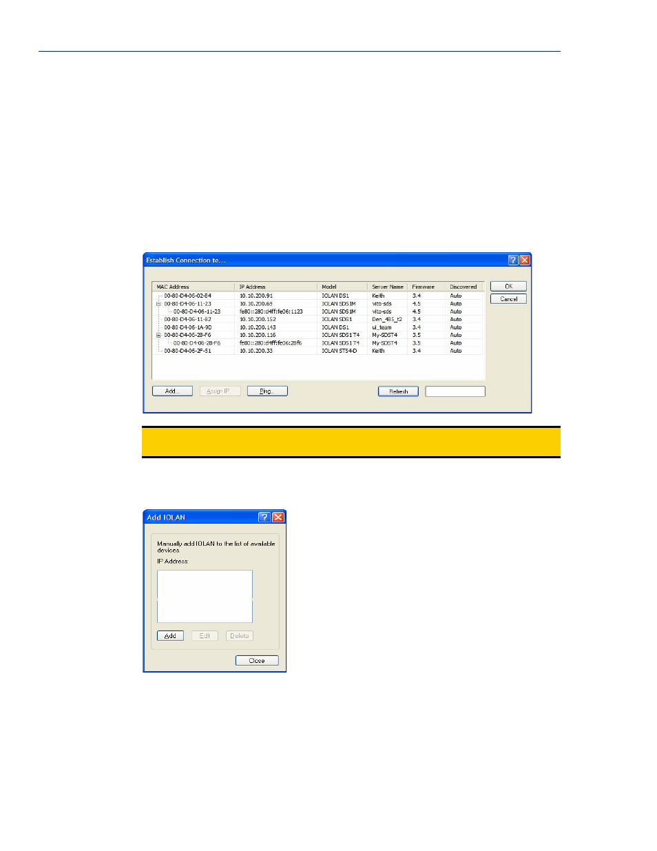 Using devicemanager to connect to the iolan, Starting a new session | Perle Systems 5500161-40 User Manual | Page 86 / 424