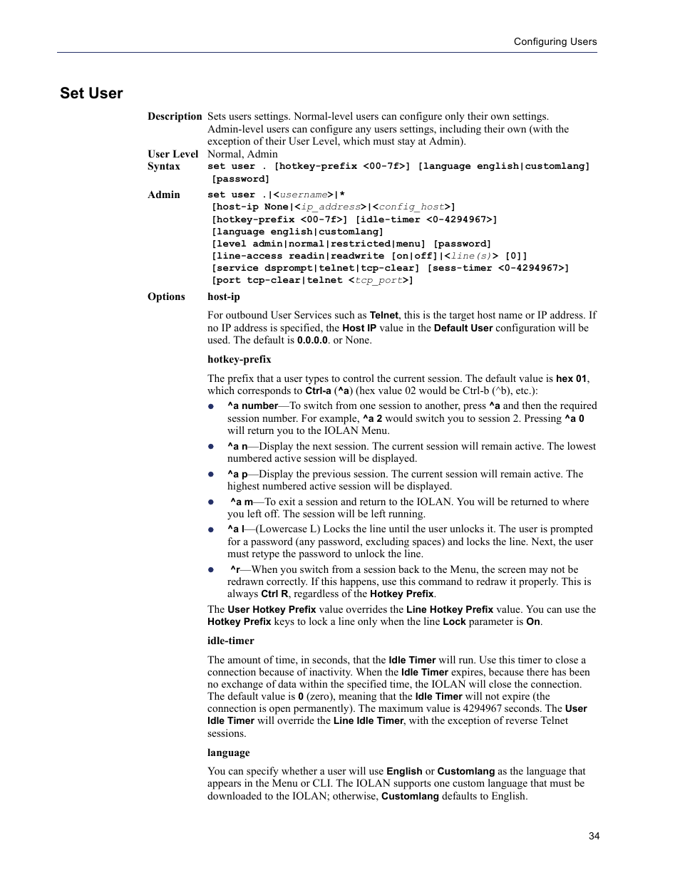 Set user | Perle Systems 5500208-43 User Manual | Page 33 / 89