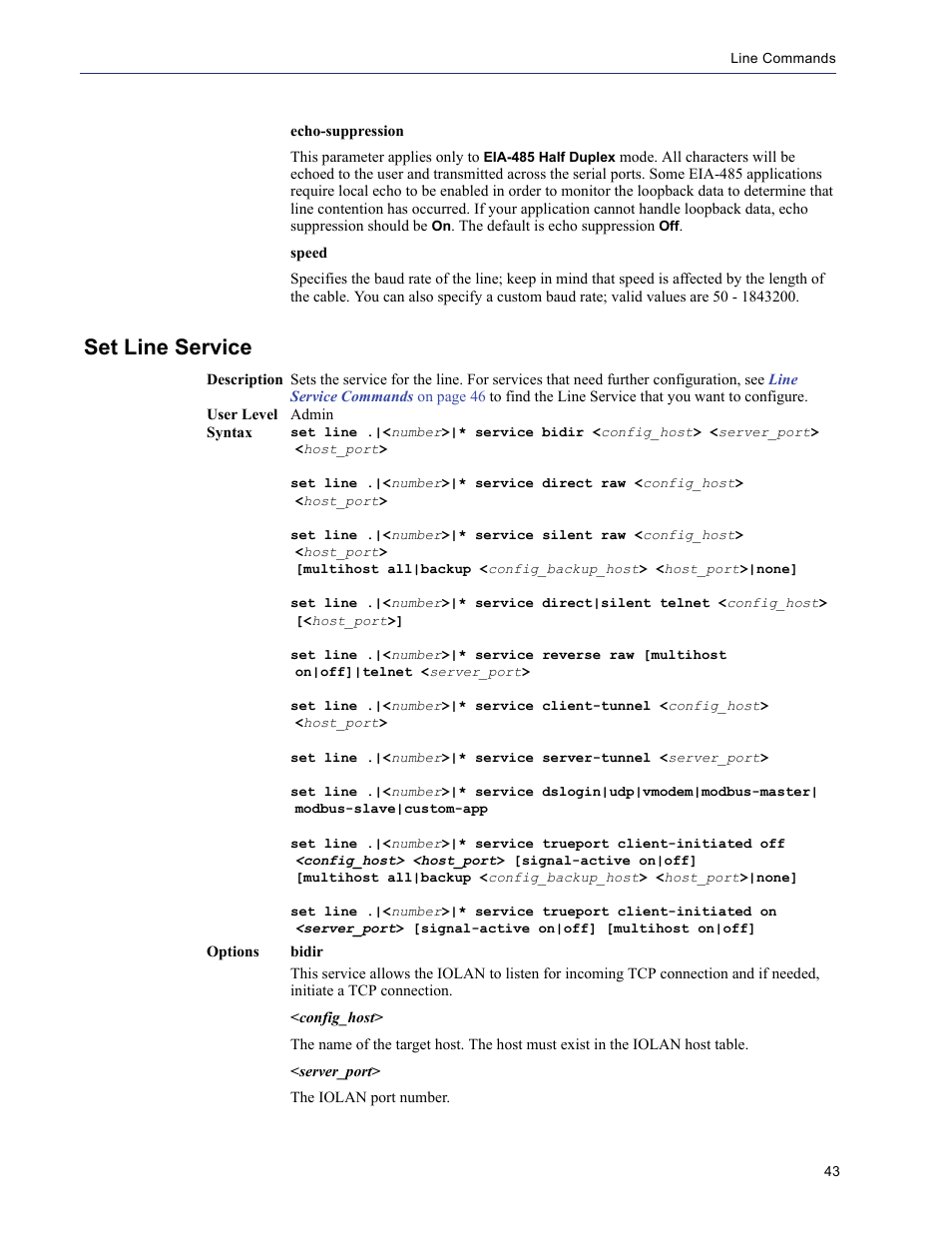 Set line service | Perle Systems 5500208-43 User Manual | Page 42 / 89