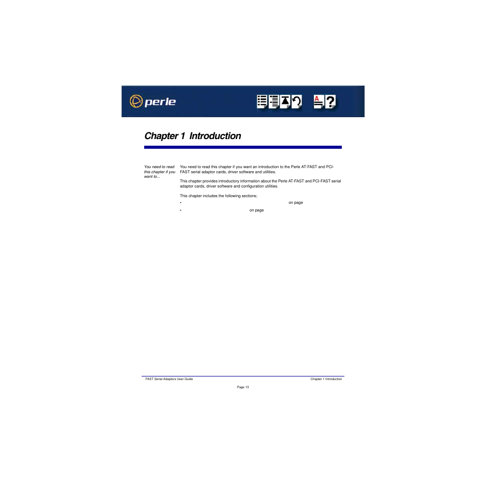 Chapter 1 introduction, Hapter, Ntroduction | Perle Systems Adaptors User Manual | Page 13 / 129