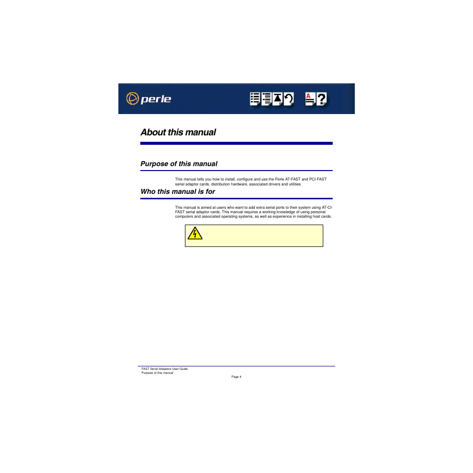 About this manual, Purpose of this manual, Who this manual is for | Perle Systems Adaptors User Manual | Page 4 / 129