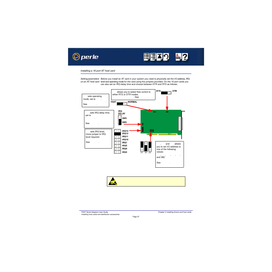 Installing a 16 port at host card | Perle Systems Adaptors User Manual | Page 97 / 129