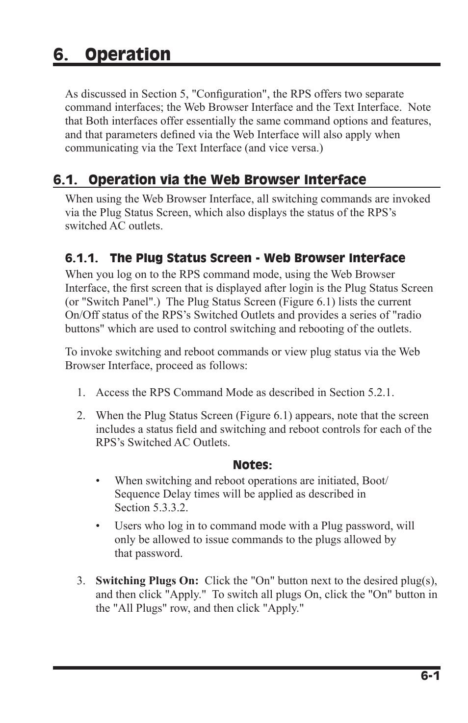 Operation | Perle Systems RPS1630 User Manual | Page 49 / 72