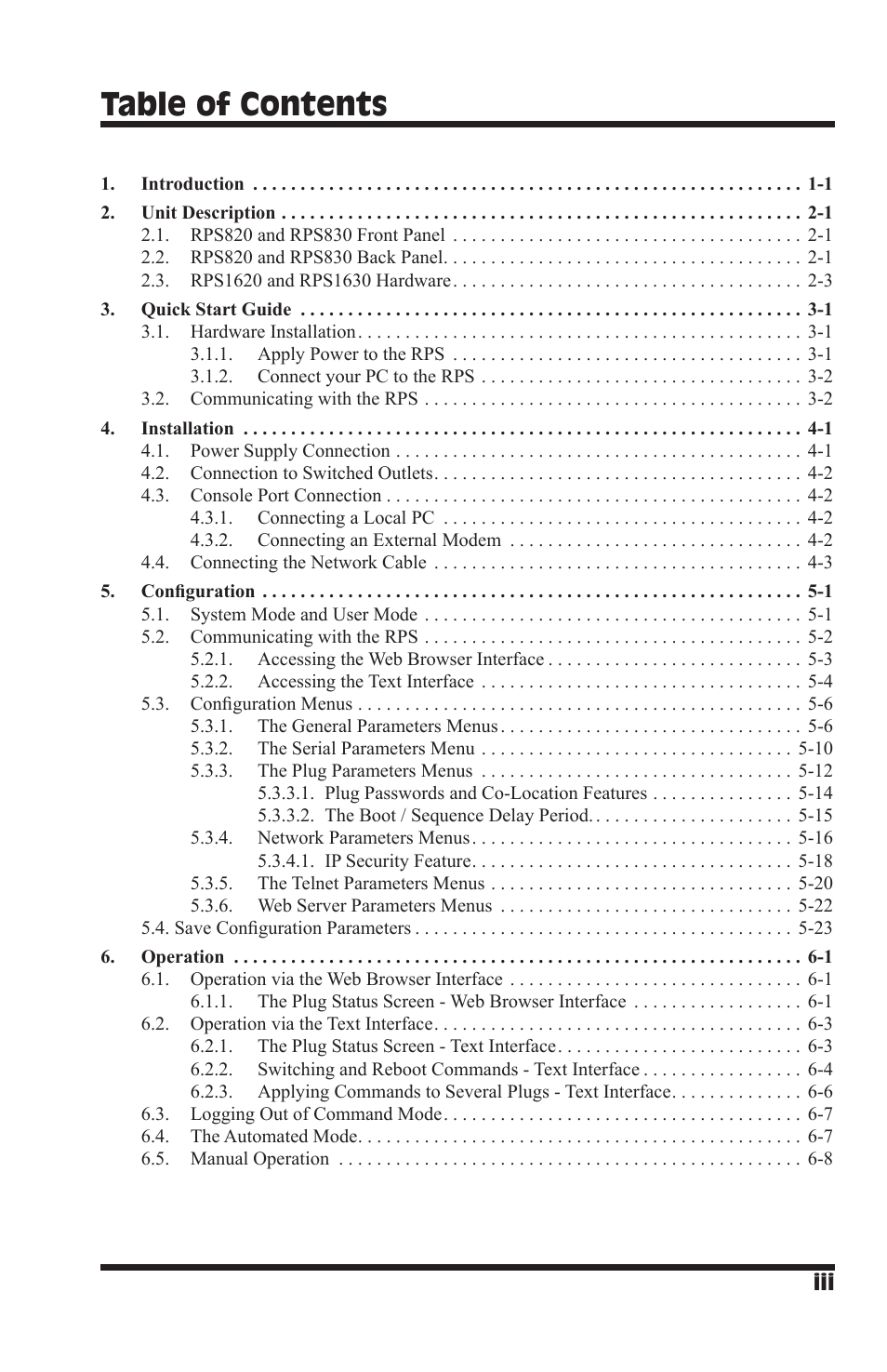 Perle Systems RPS1630 User Manual | Page 5 / 72