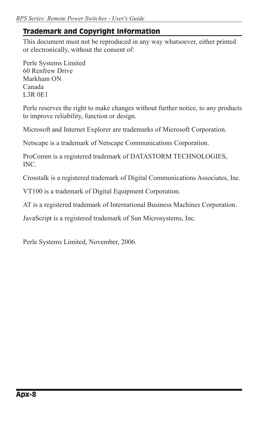 Perle Systems RPS1630 User Manual | Page 68 / 72