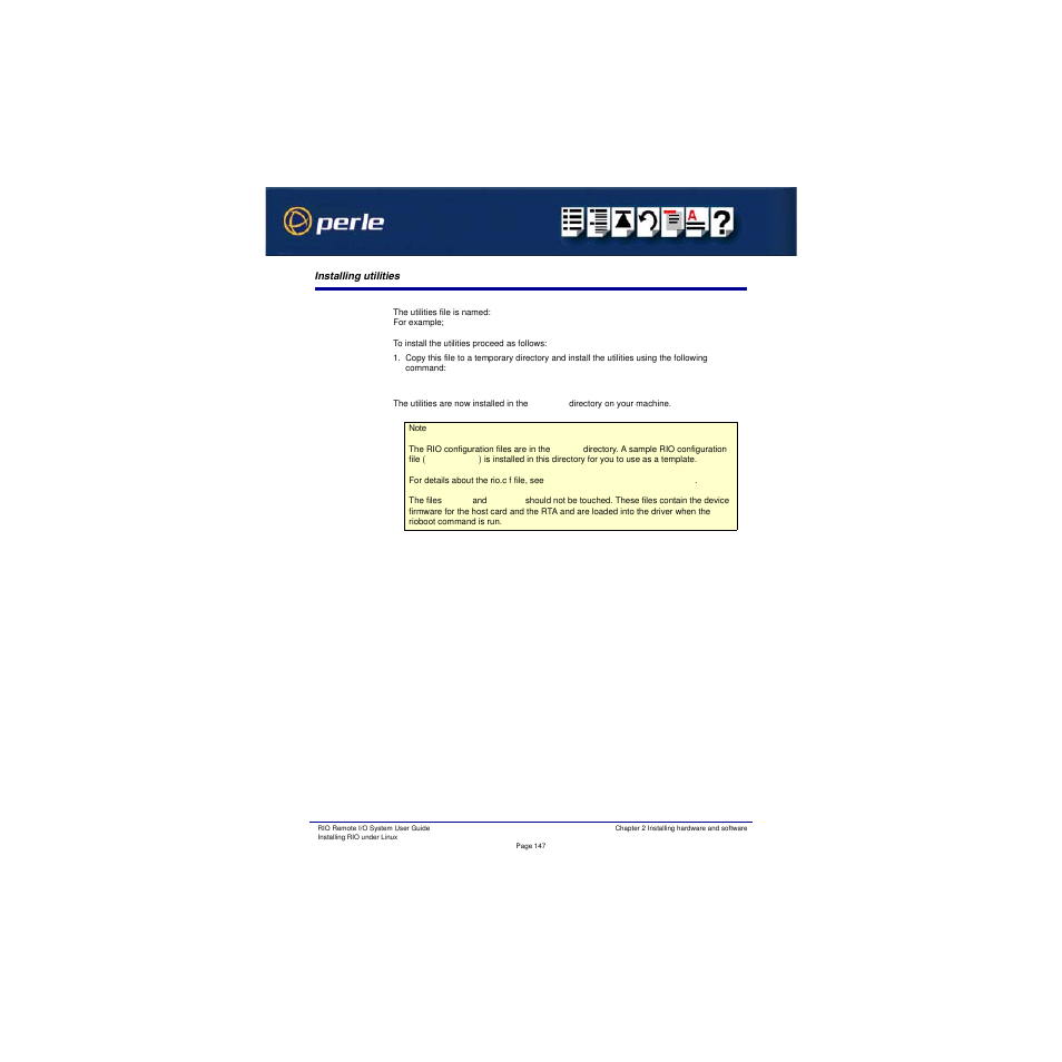 Installing utilities | Perle Systems RIO 5500036-17 User Manual | Page 147 / 327