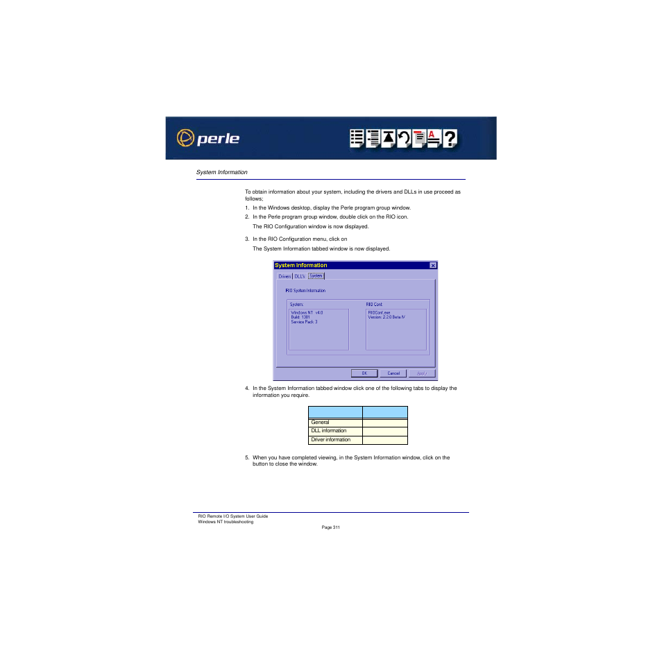 System information | Perle Systems RIO 5500036-17 User Manual | Page 311 / 327