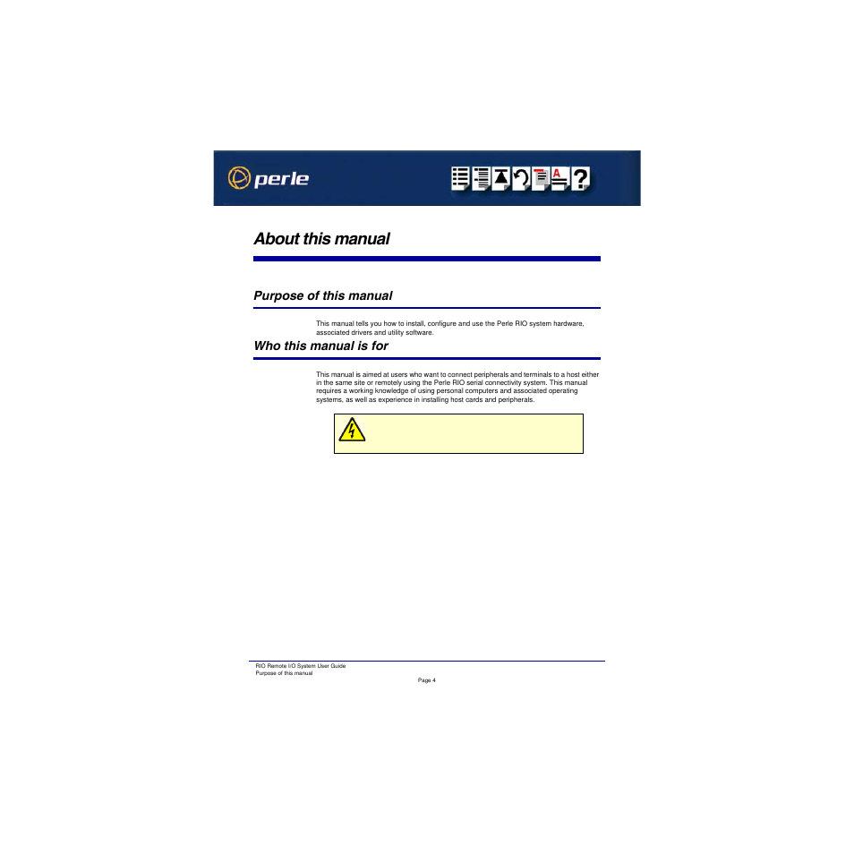 About this manual, Purpose of this manual, Who this manual is for | Perle Systems RIO 5500036-17 User Manual | Page 4 / 327