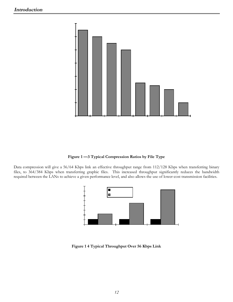 Introduction, Figure 1 4 typical throughput over 56 kbps link | Perle Systems P840 User Manual | Page 12 / 58