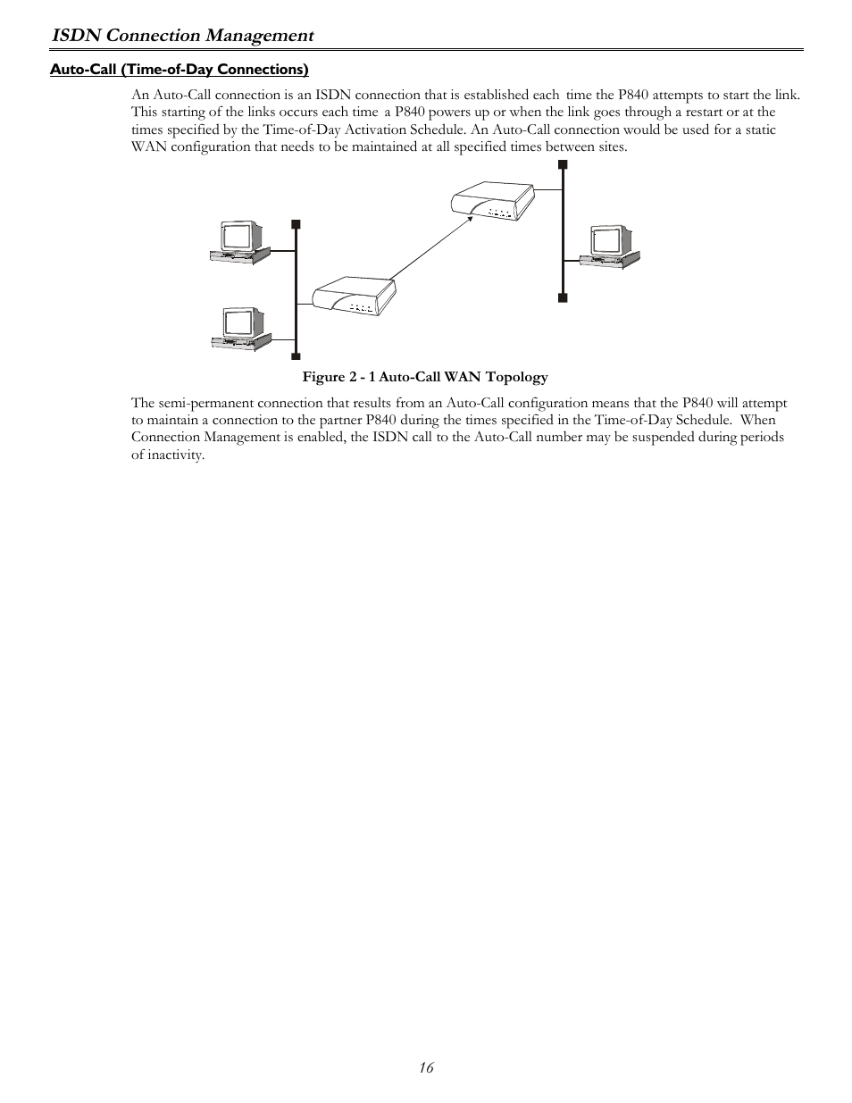Isdn connection management | Perle Systems P840 User Manual | Page 16 / 58