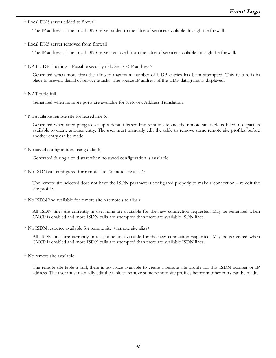 Event logs | Perle Systems P840 User Manual | Page 36 / 58
