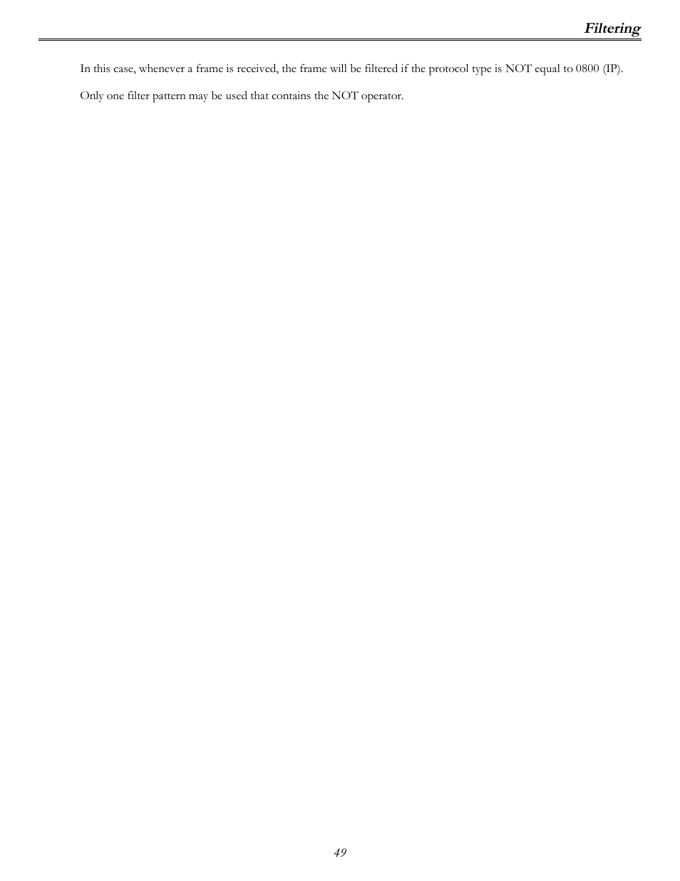Filtering | Perle Systems P840 User Manual | Page 49 / 58