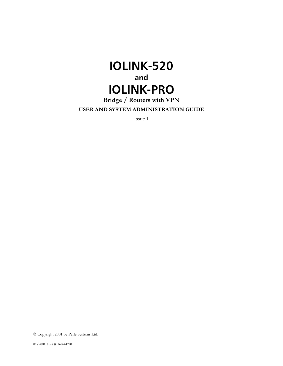 Perle Systems IOLINK-520 User Manual | 110 pages