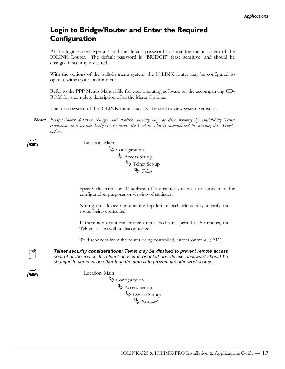 Perle Systems IOLINK-520 User Manual | Page 17 / 110