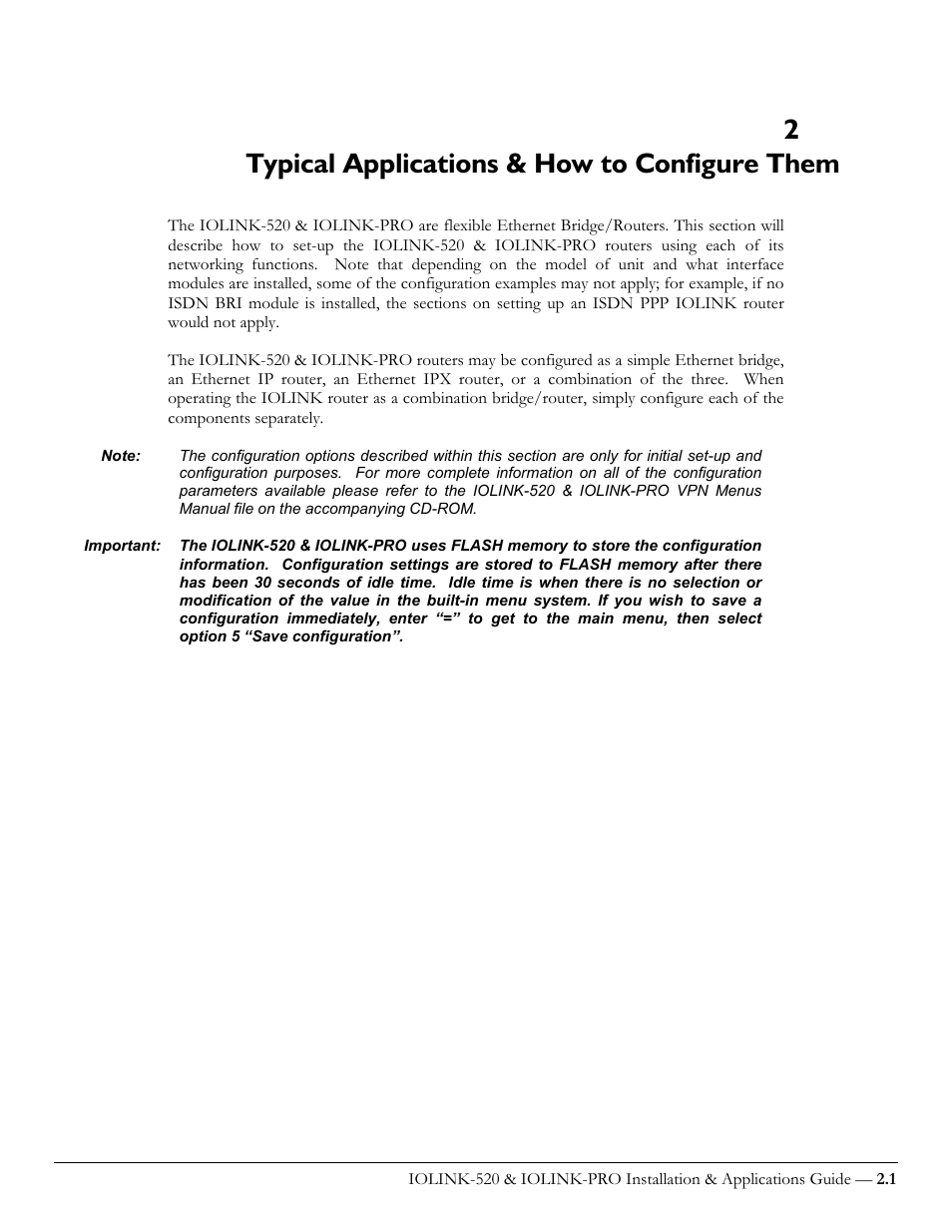 Typical applications & how to configure them, 2typical applications & how to configure them | Perle Systems IOLINK-520 User Manual | Page 21 / 110