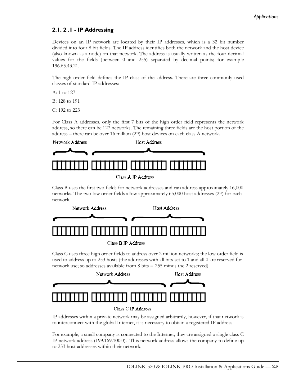 2 .1 - ip addressing | Perle Systems IOLINK-520 User Manual | Page 25 / 110