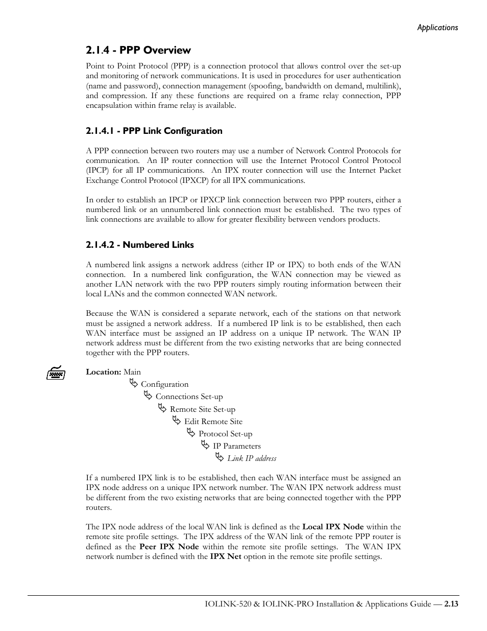 4 - ppp overview, 1 - ppp link configuration, 2 - numbered links | Perle Systems IOLINK-520 User Manual | Page 33 / 110