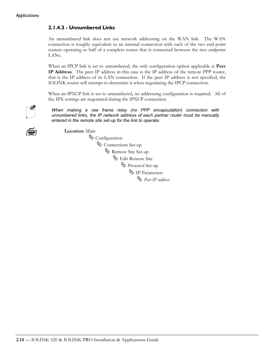 3 - unnumbered links | Perle Systems IOLINK-520 User Manual | Page 34 / 110