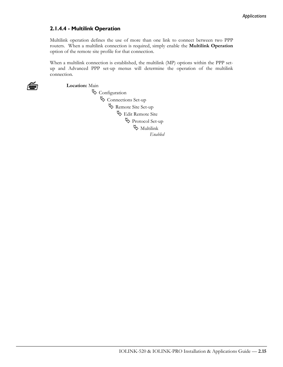 4 - multilink operation | Perle Systems IOLINK-520 User Manual | Page 35 / 110
