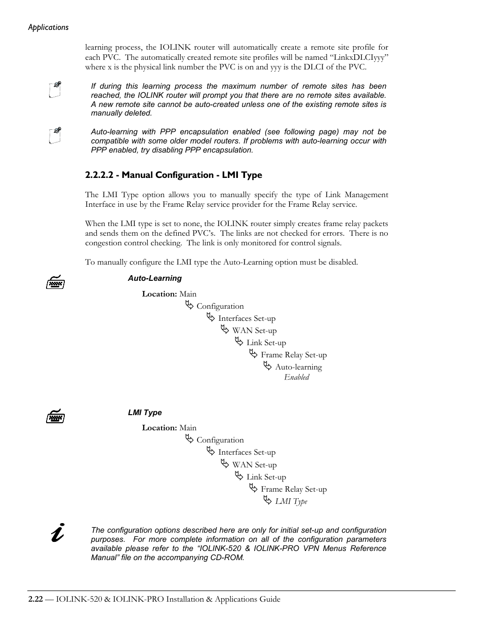 2 - manual configuration - lmi type | Perle Systems IOLINK-520 User Manual | Page 42 / 110