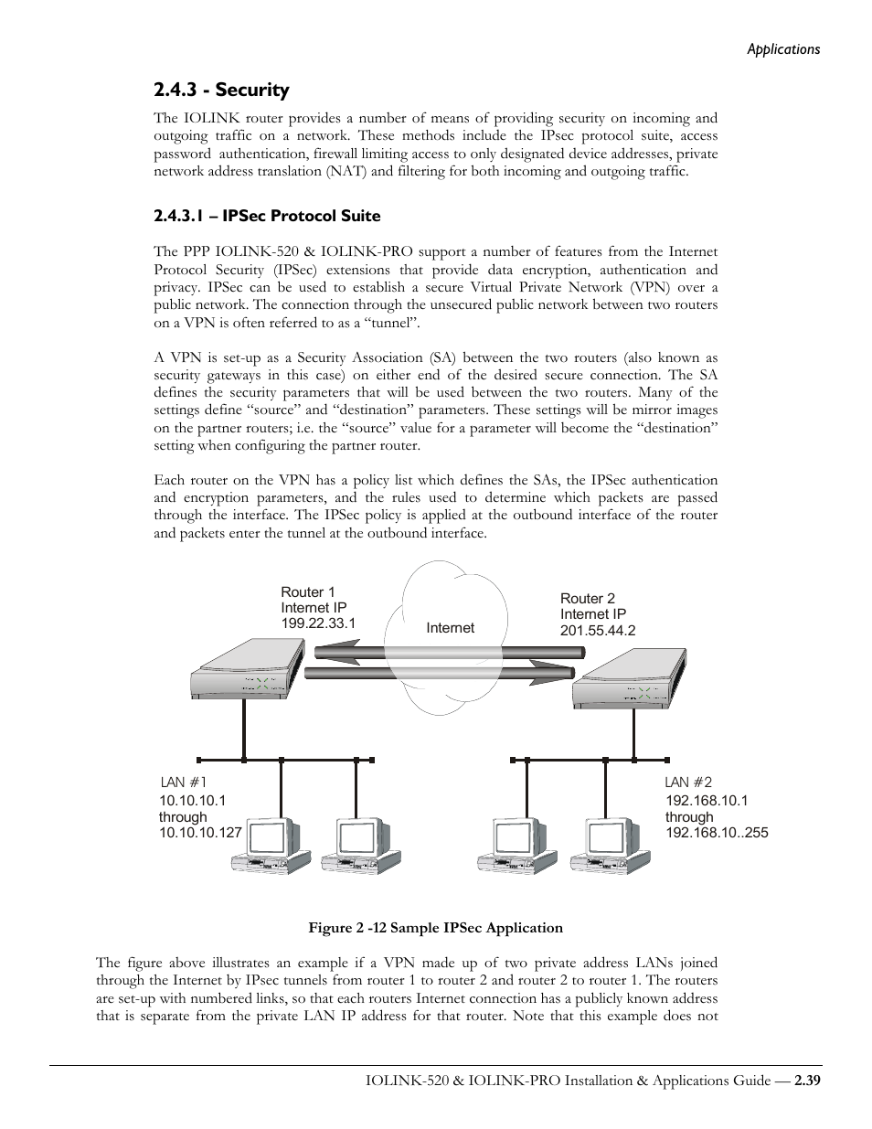 3 - security, 1 – ipsec protocol suite | Perle Systems IOLINK-520 User Manual | Page 59 / 110
