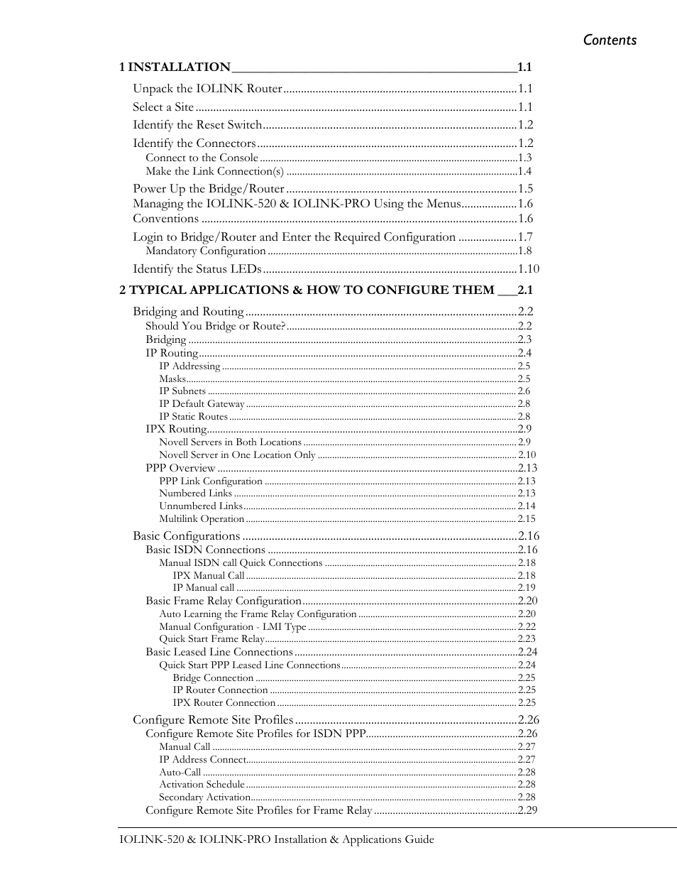 Perle Systems IOLINK-520 User Manual | Page 7 / 110