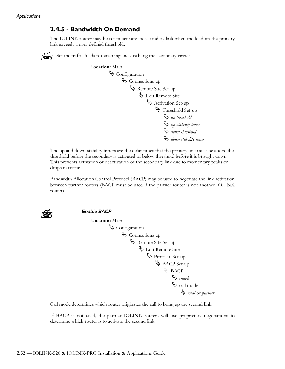 5 - bandwidth on demand | Perle Systems IOLINK-520 User Manual | Page 72 / 110