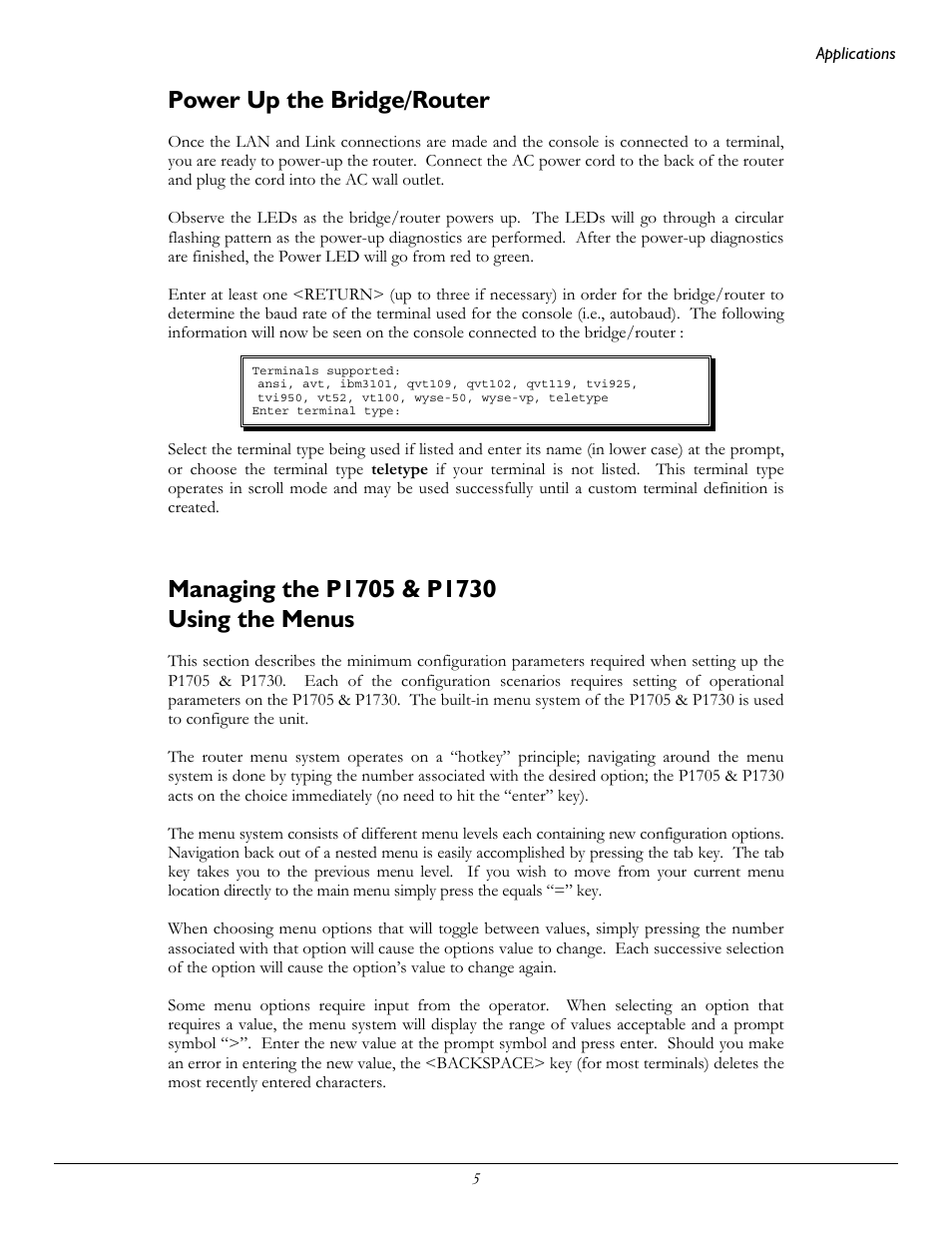 Power up the bridge/router | Perle Systems 1700 User Manual | Page 11 / 100
